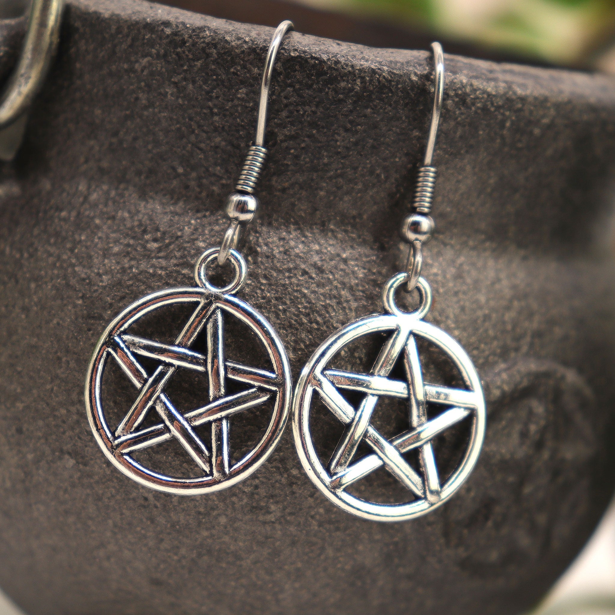 Pentacle Charm Earrings - 13 Moons