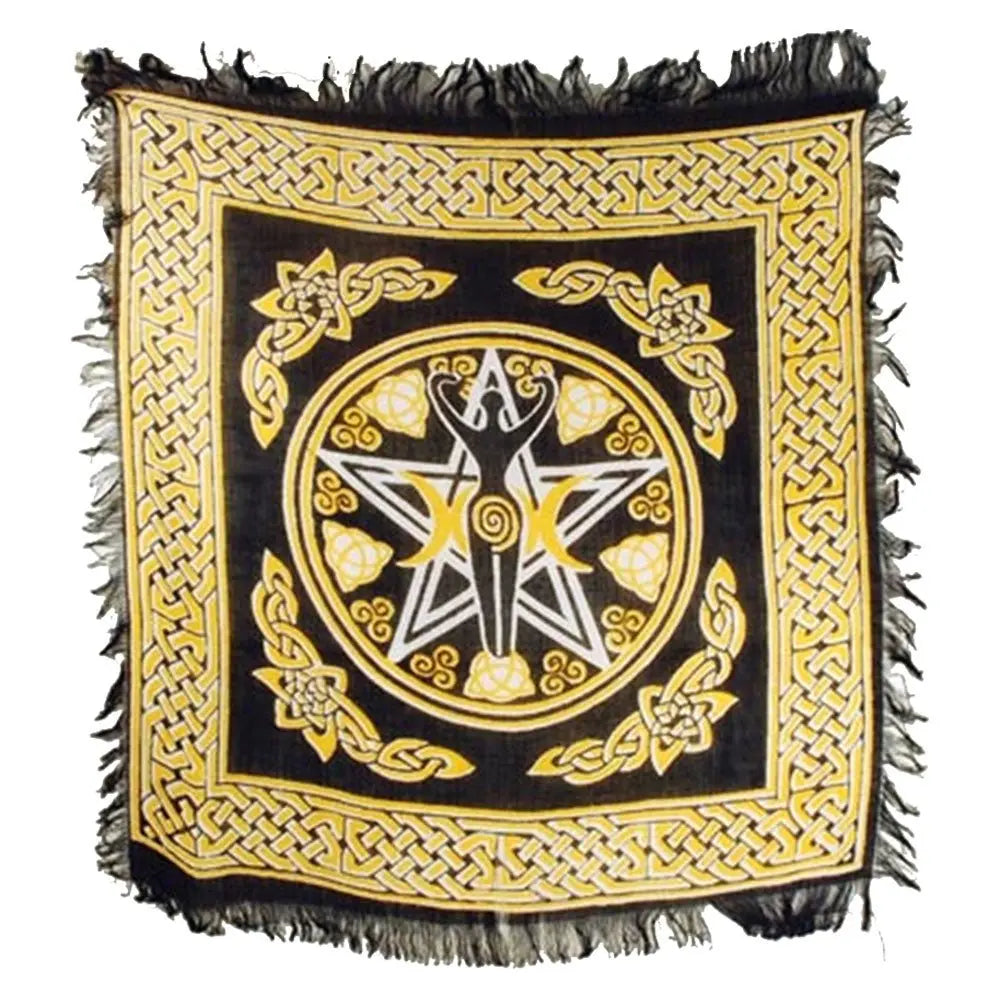 Pentacle Spiral Goddess Altar Cloth - 13 Moons