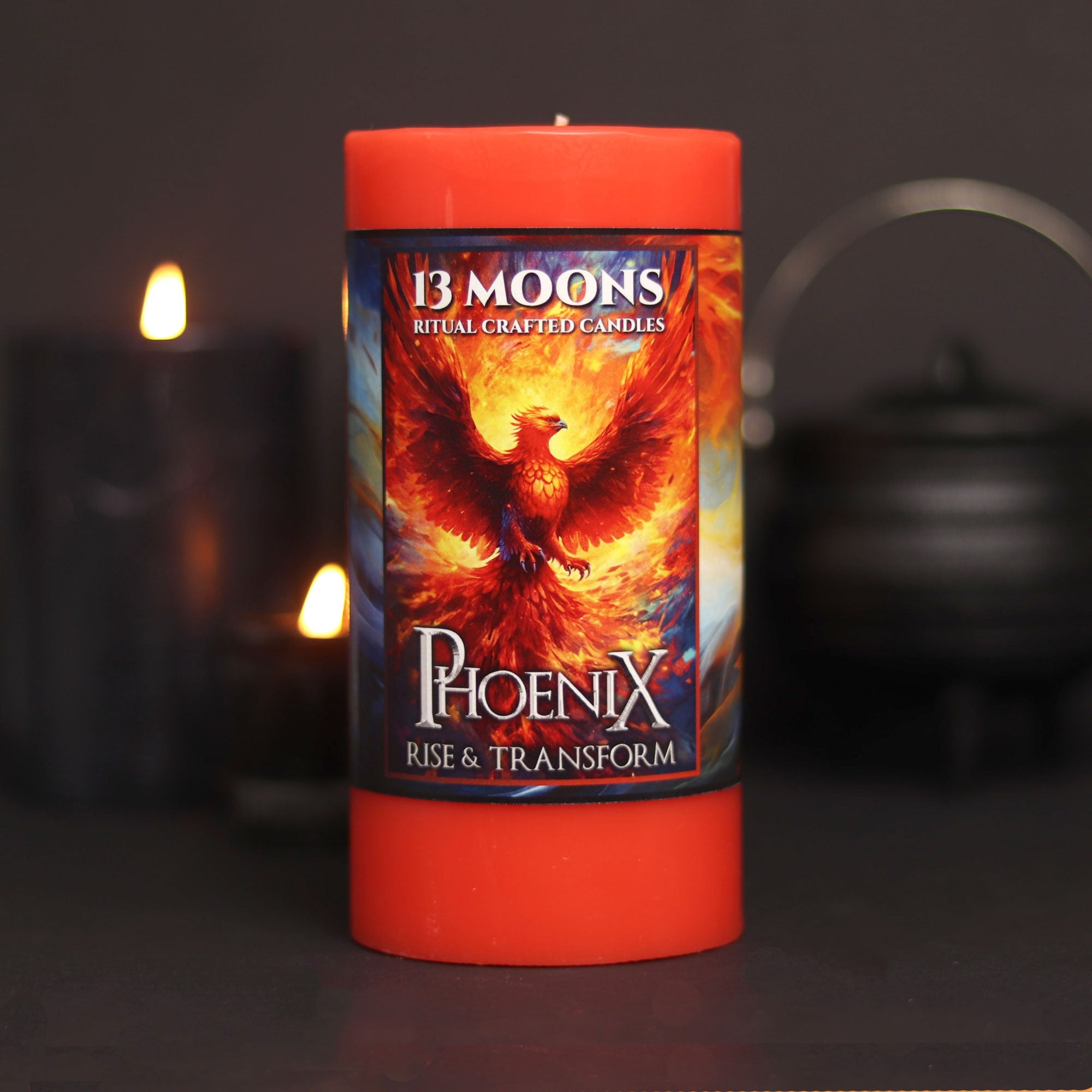 Phoenix Ritual Candle Large Pillar - 13 Moons