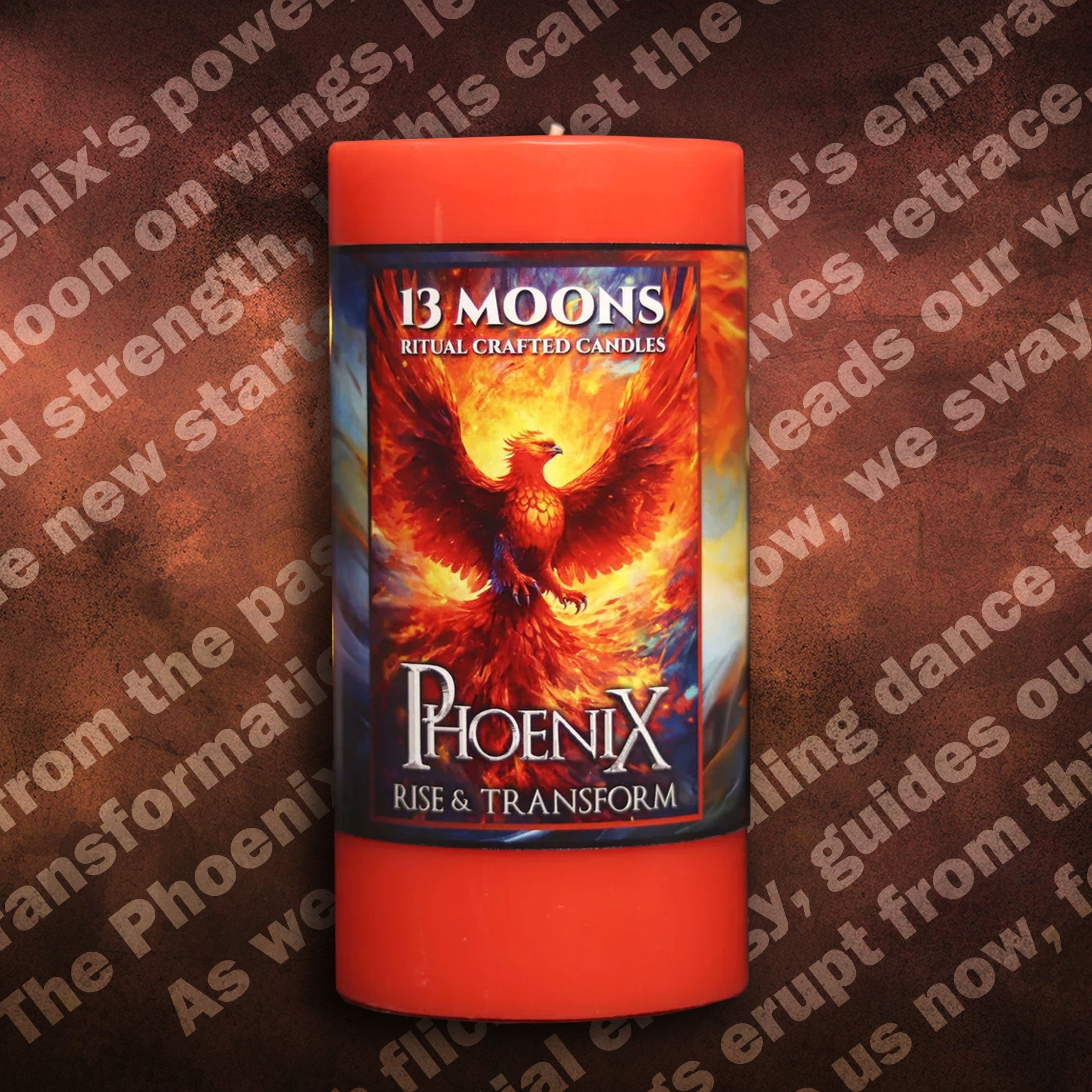 Phoenix Ritual Candle Large Pillar - 13 Moons