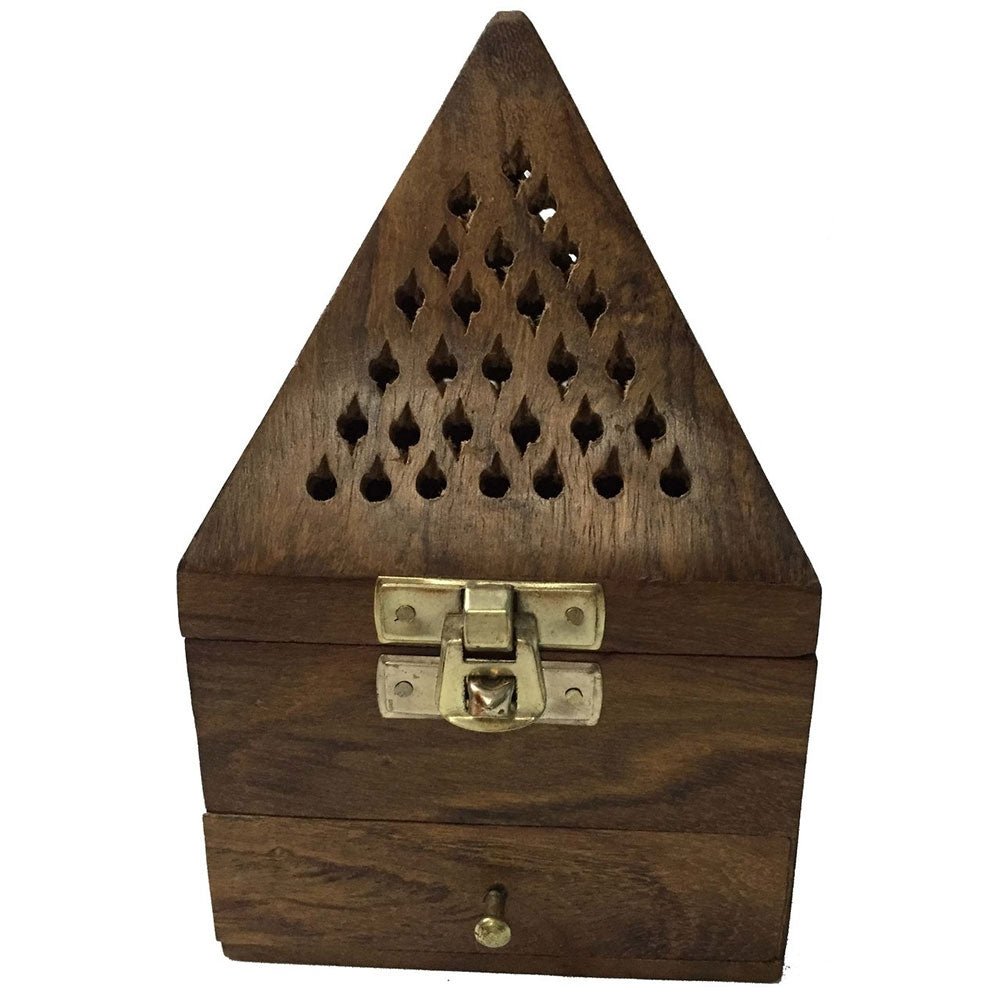 Pyramid Wooden Incense Burner - 13 Moons