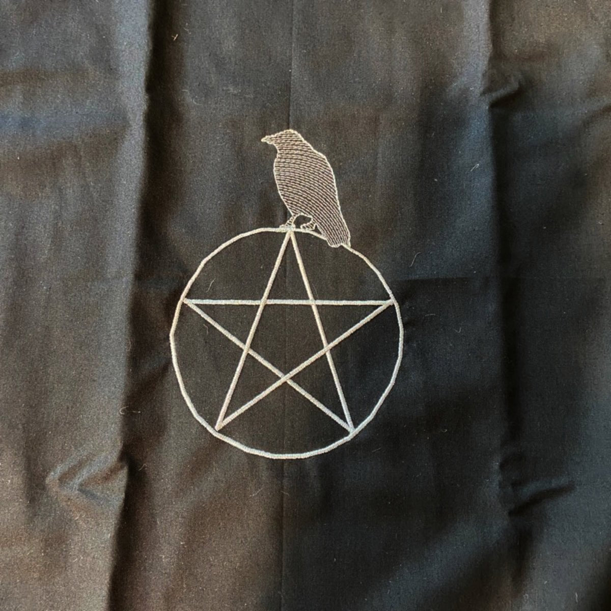 Raven on Pentacle Ritual Altar Cloth - 13 Moons