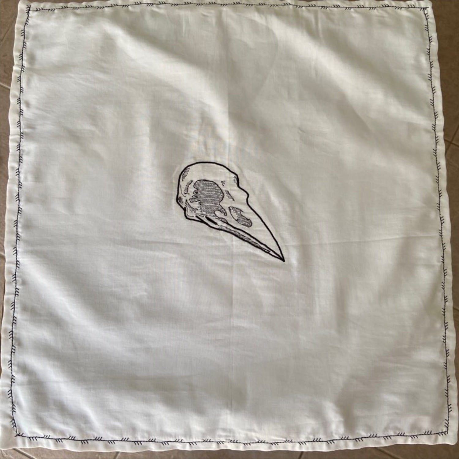 Raven Skull Ritual Altar Cloth - 13 Moons