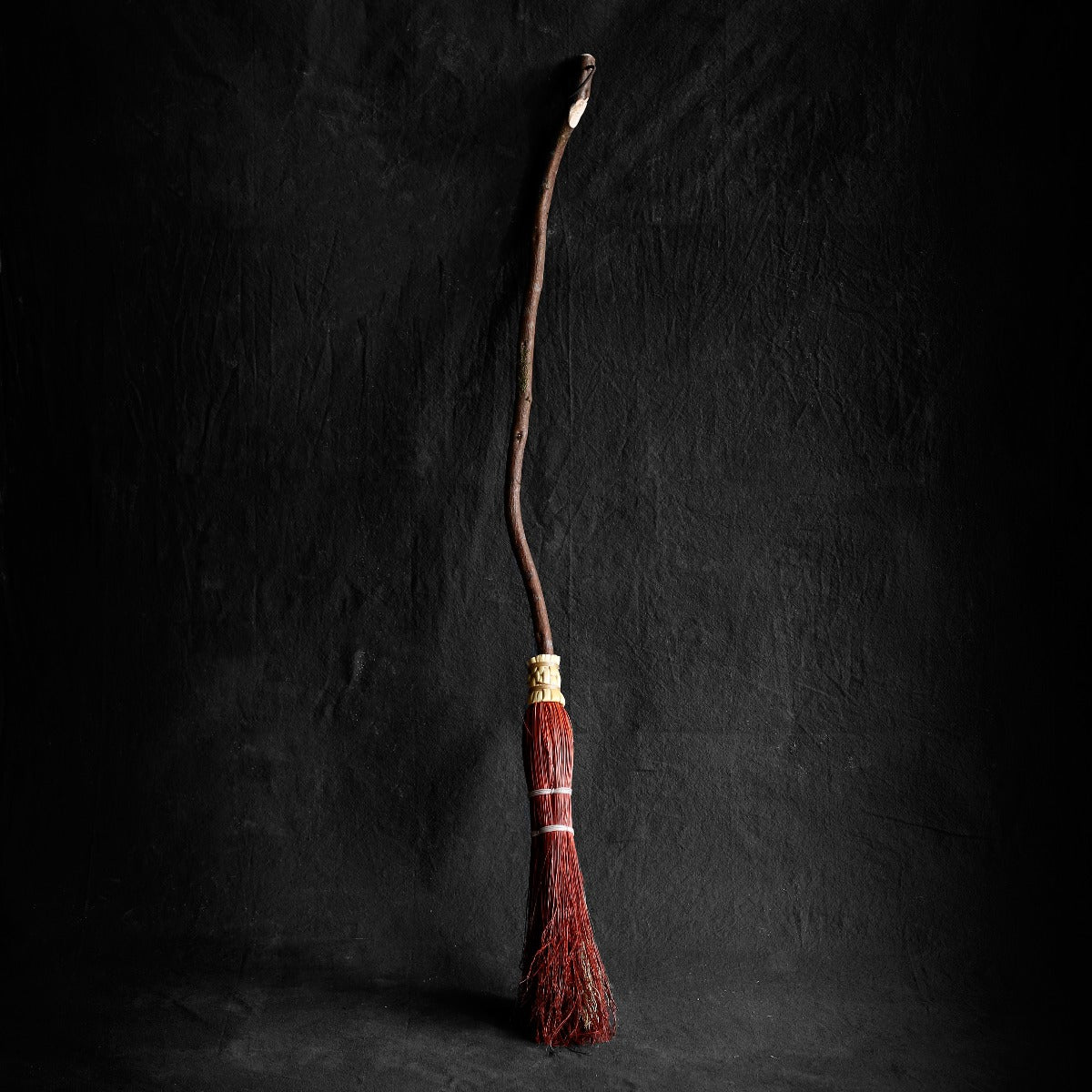 Large Red Broom, Adult Sized Red Besom, Handcrafted Red Witch Broom