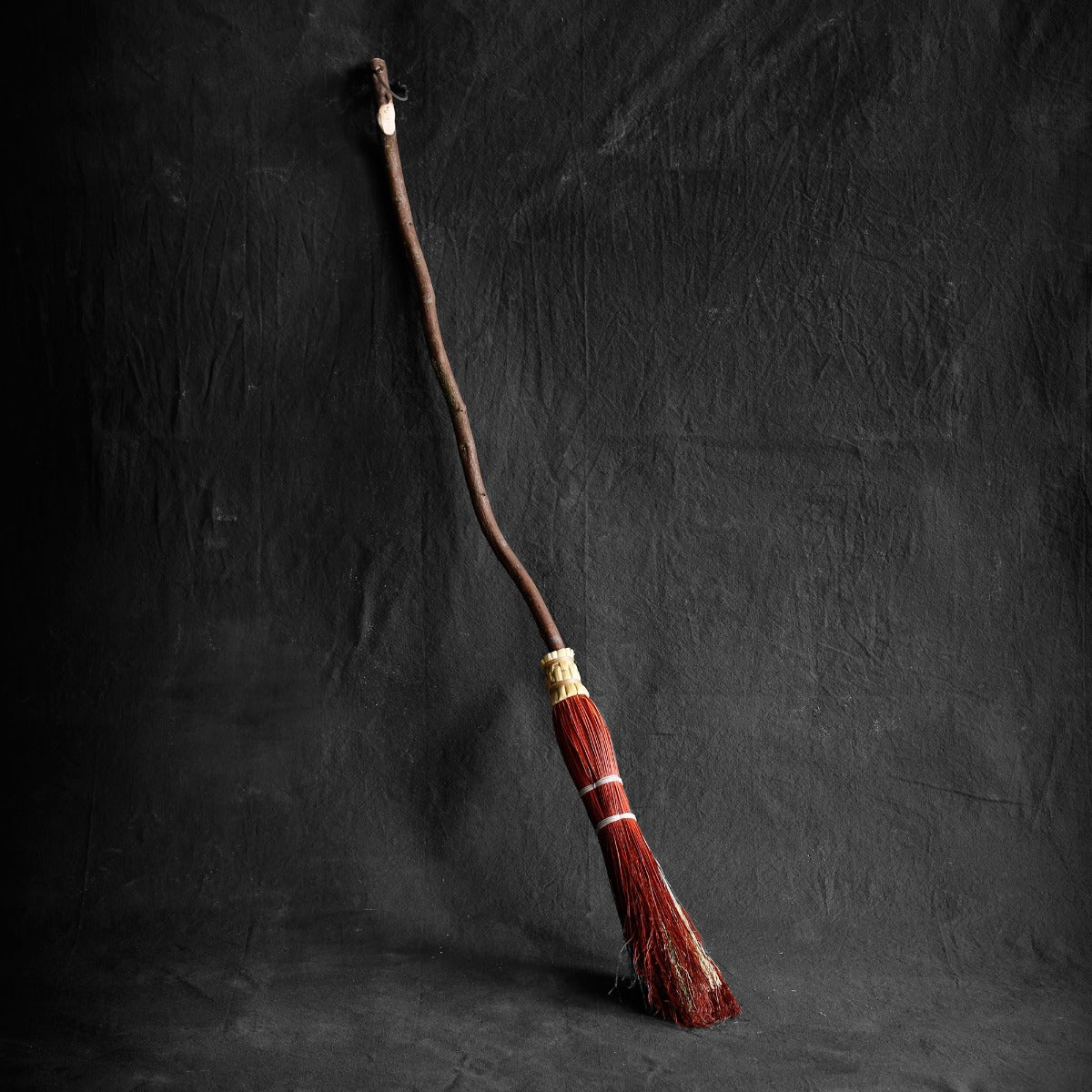 Large Red Broom, Adult Sized Red Besom, Handcrafted Red Witch Broom