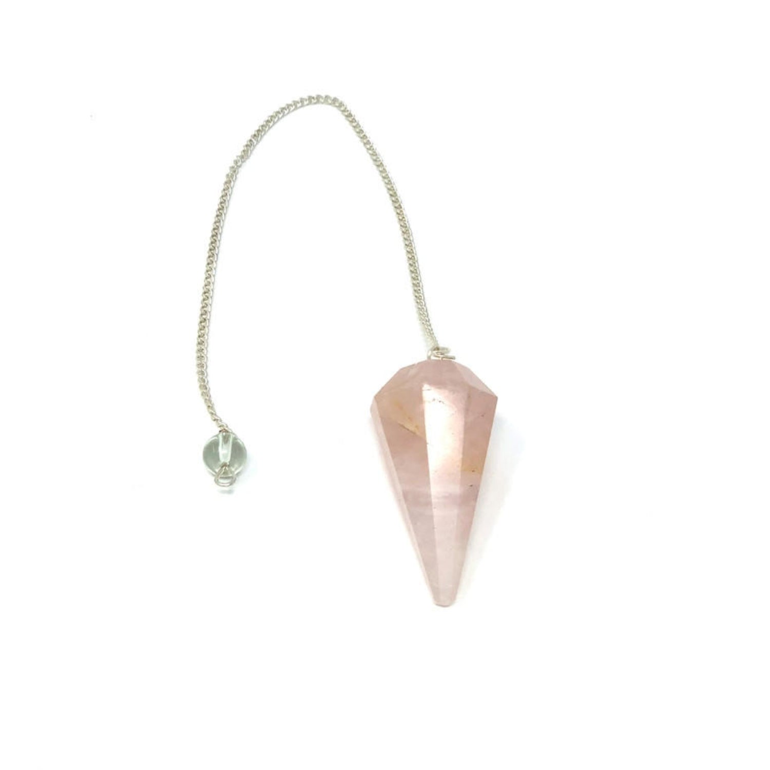 Rose Quartz Faceted Pendulum - 13 Moons