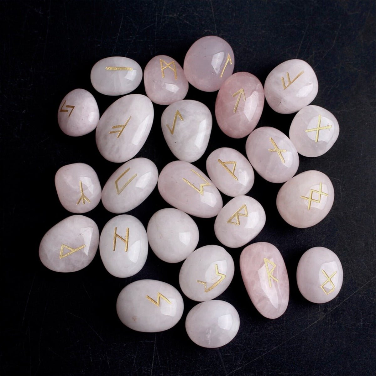 Rose Quartz Tumbled Runes - 13 Moons