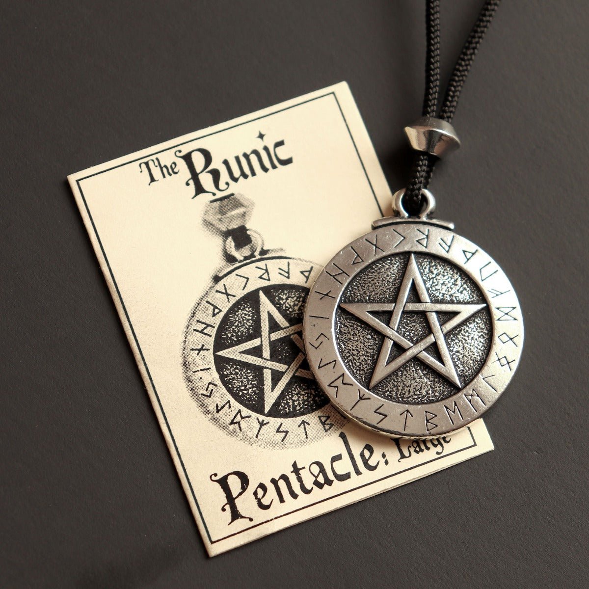 Runic Pentacle Pendant, Large - 13 Moons