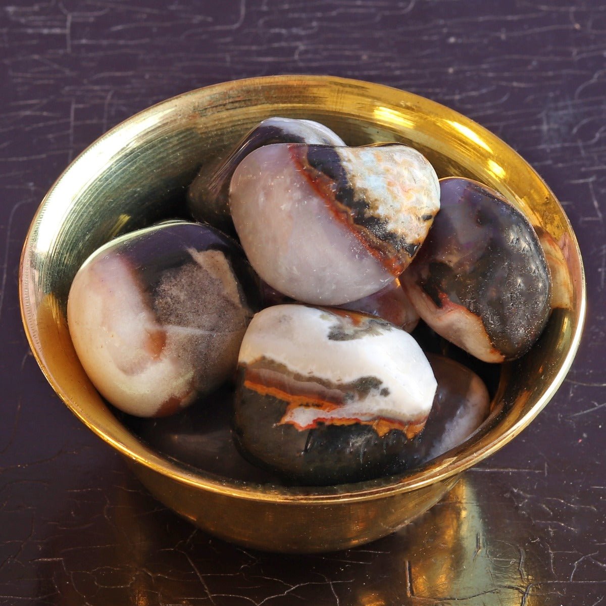 Sardonyx, Black Tumbled Stone - 13 Moons