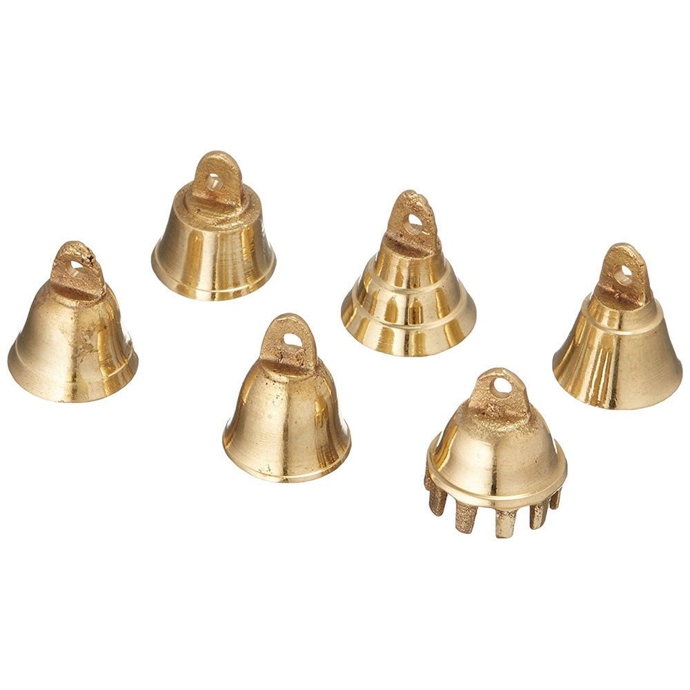 Set of 6 Brass Bells 1 inch - 13 Moons