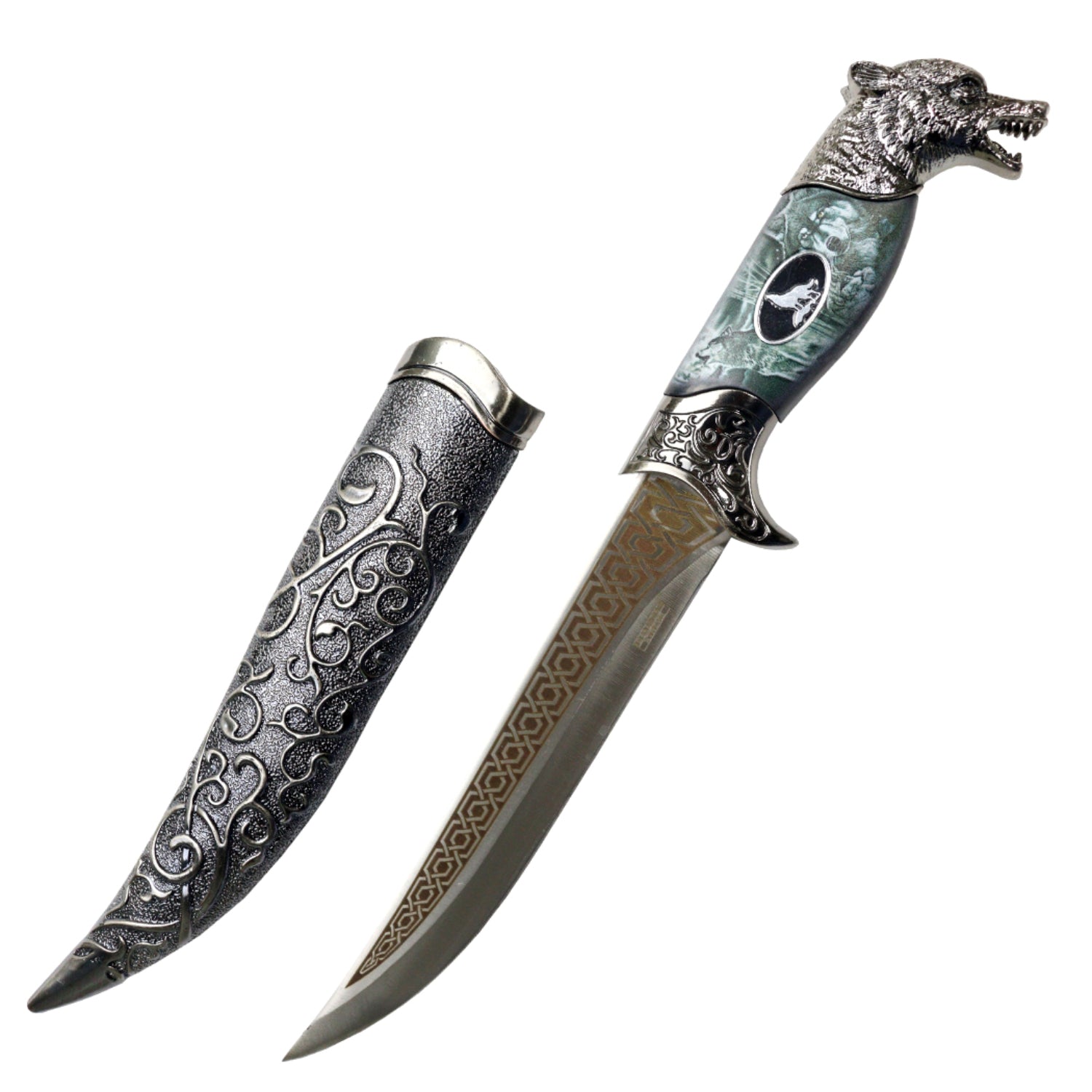 Silver Wolf Athame - 13 Moons