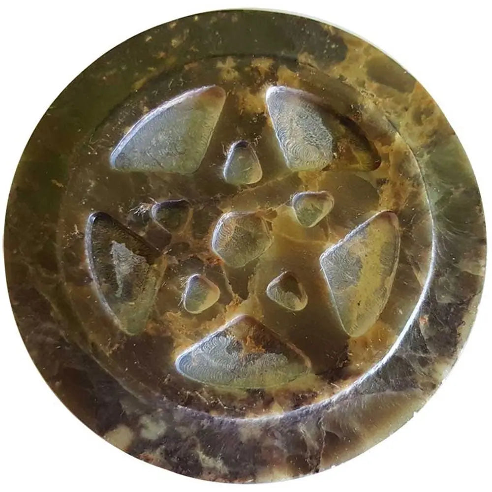 Soapstone Pentacle Altar Tile - 13 Moons