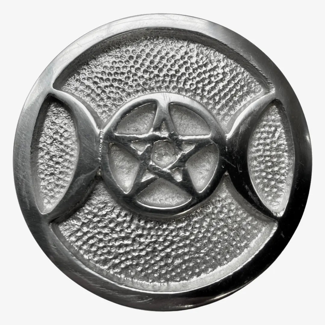 Triple Moon Pentacle Altar Tile, 3 inch - 13 Moons