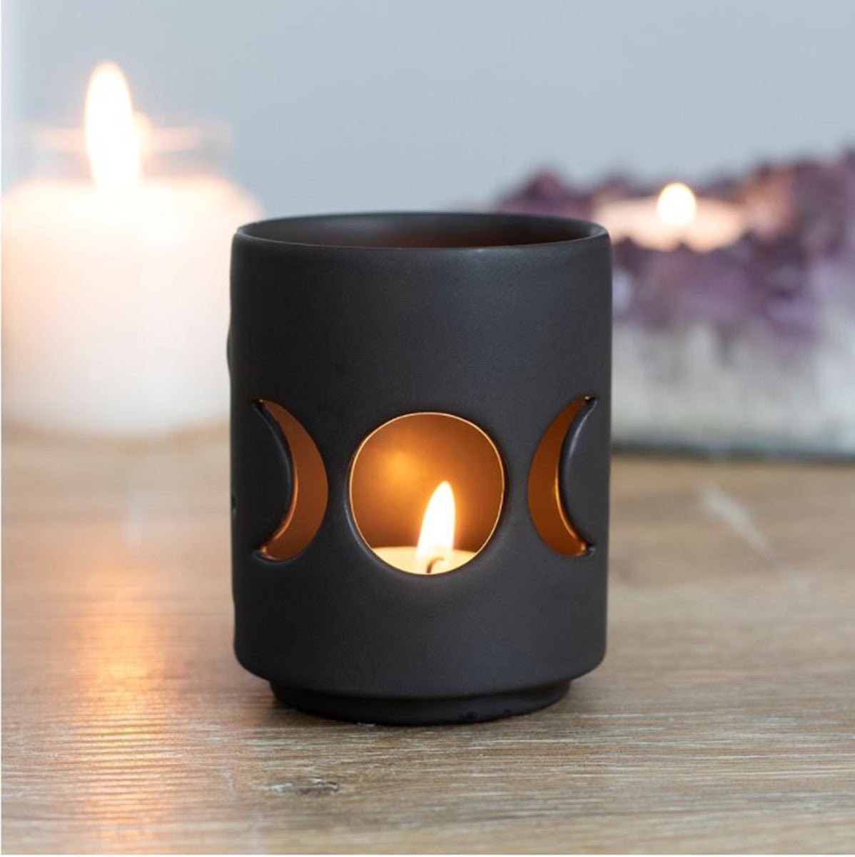 Triple Moon Tea Light Holder - 13 Moons