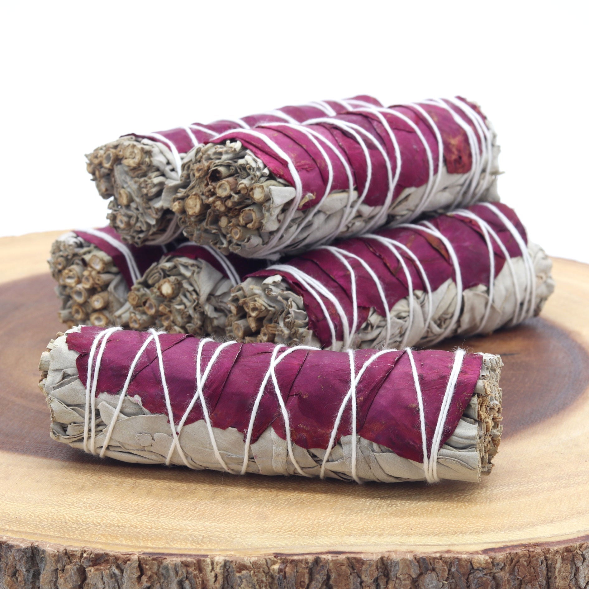 White Sage and Rose Smudge Stick - 13 Moons