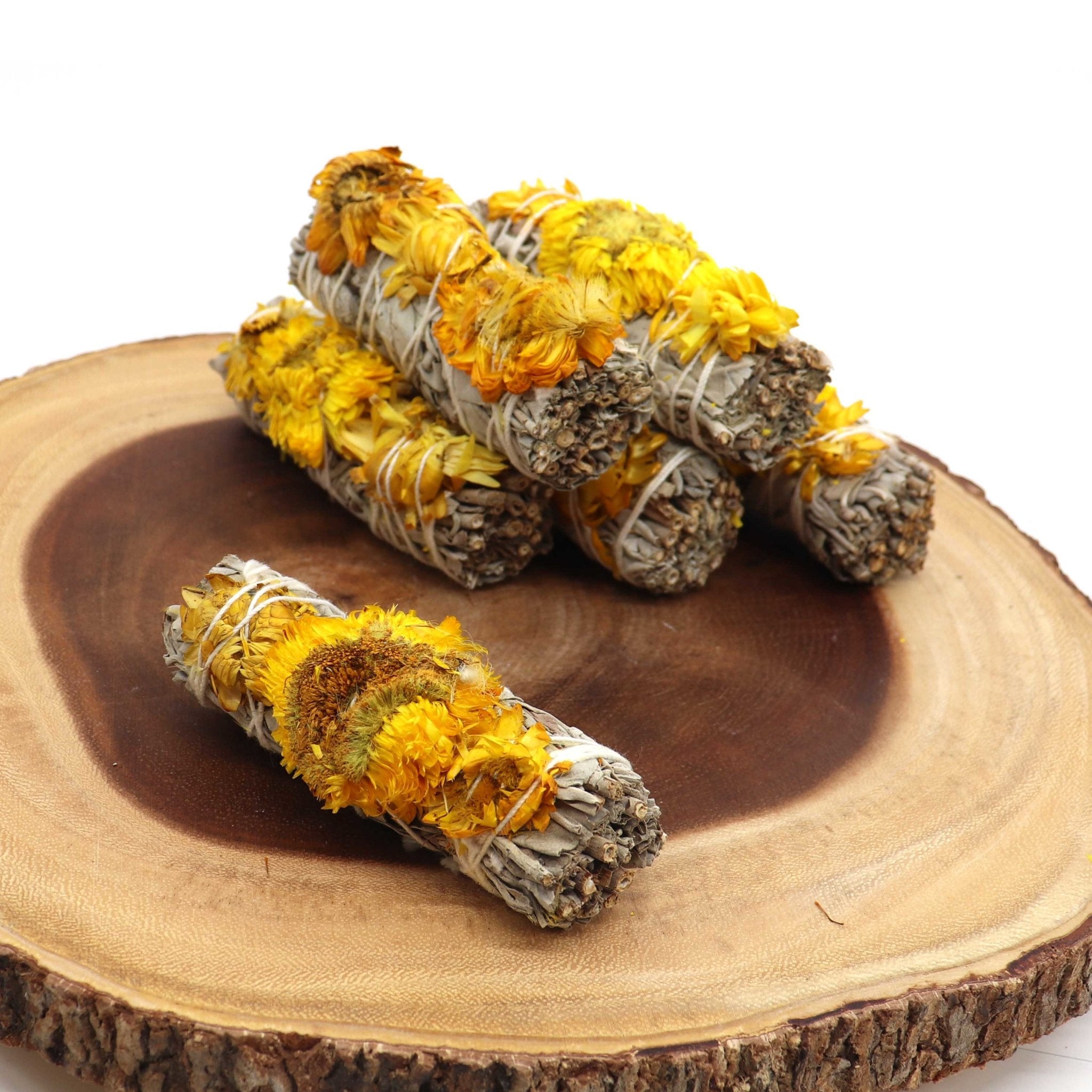 White Sage Sunflower Smudge Stick - 13 Moons