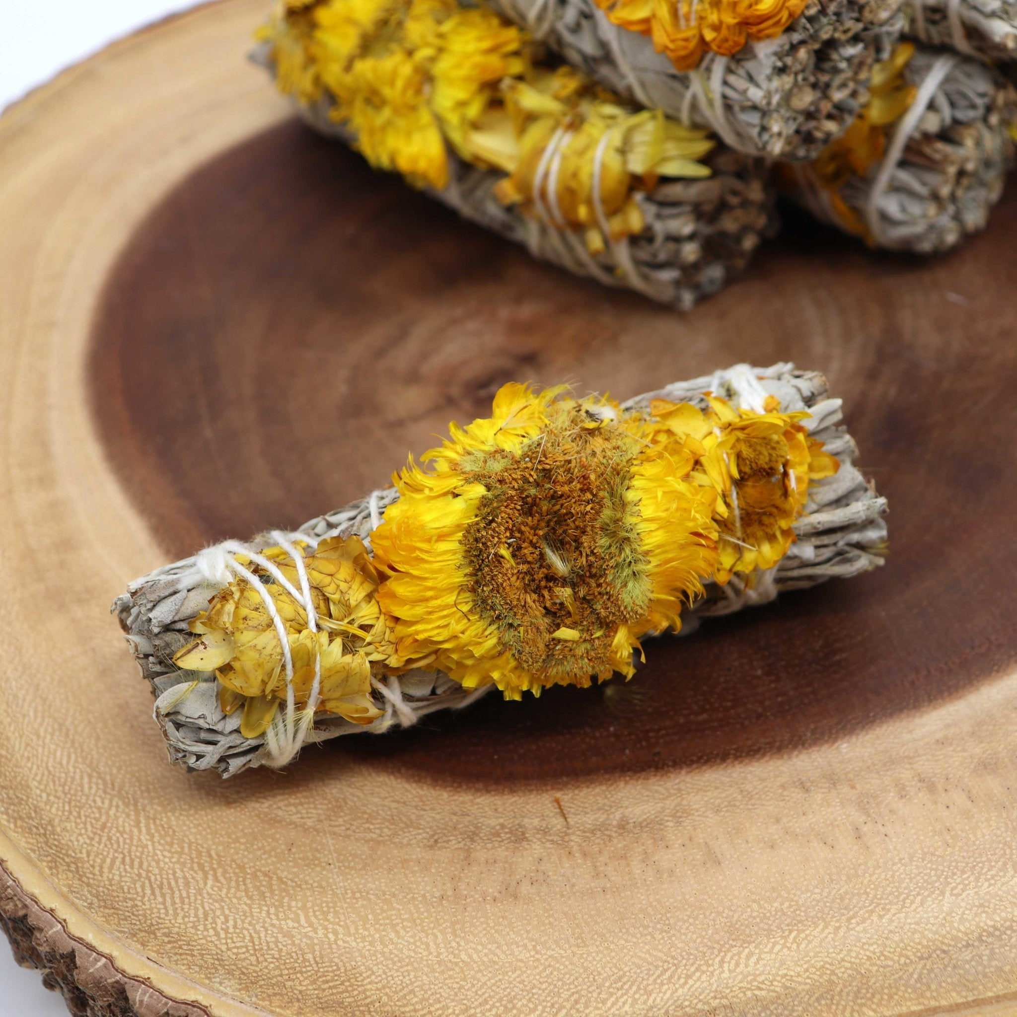 White Sage Sunflower Smudge Stick - 13 Moons