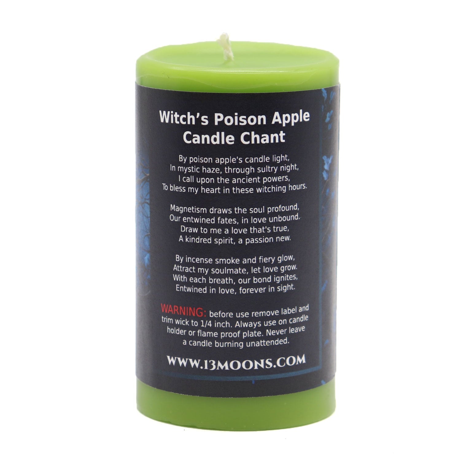 Witch's Poison Apple Ritual Candle Small Pillar - 13 Moons